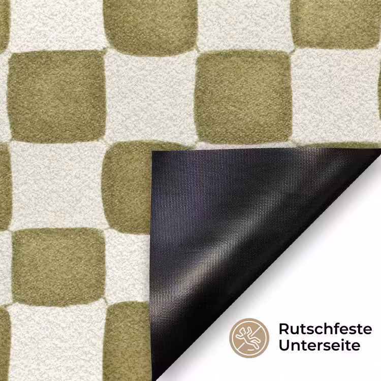 Schaak - Patroon - Groen Deurmat klein 898 -antislip_DE