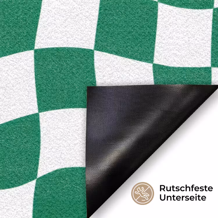 Schaakbord - Golvend - Groen Deurmat klein 898 -antislip_DE