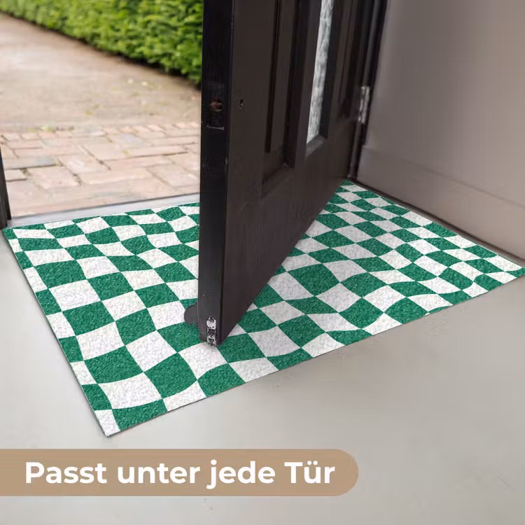 Schaakbord - Golvend - Groen Deurmat klein 898 -USP_DE
