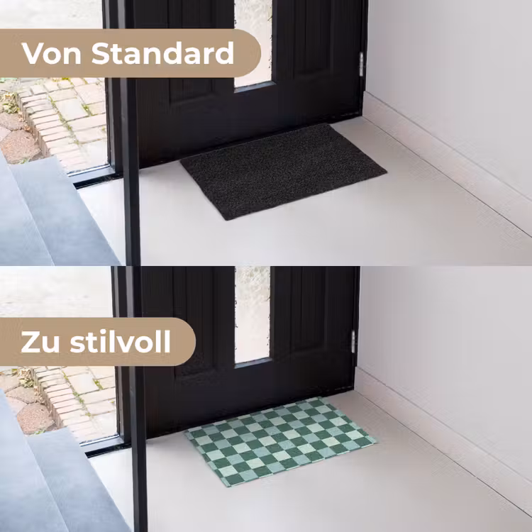 Schaakbord - Klassiek - Groen Deurmat klein 898 -voor-na_DE