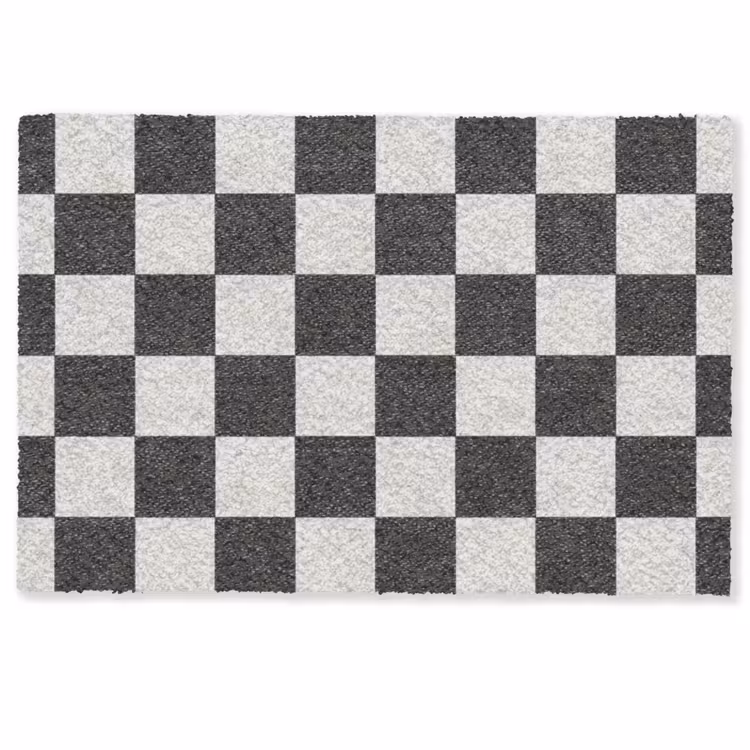Dambord - Marmer - Zwart - Wit Deurmat klein 898 -zkaufland3d