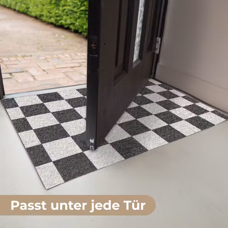Dambord - Marmer - Zwart - Wit Deurmat klein 898 -USP_DE