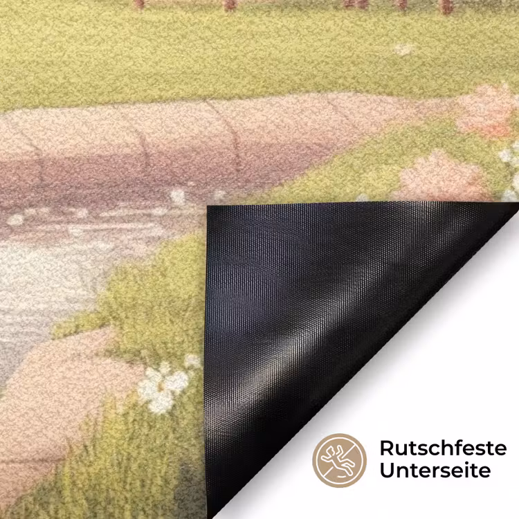Schapen - Huisje - Platteland Deurmat klein -antislip_DE