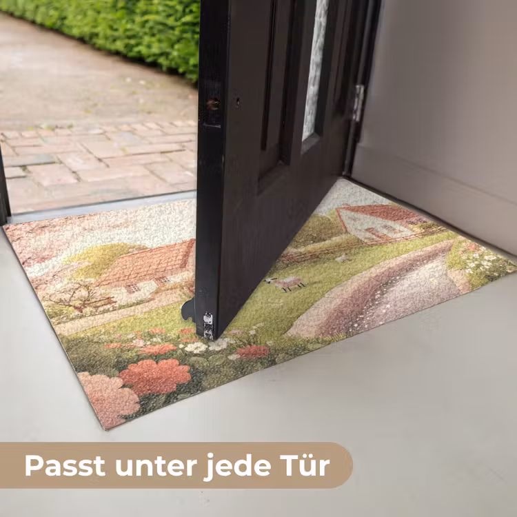 Schapen - Huisje - Platteland Deurmat klein -USP_DE