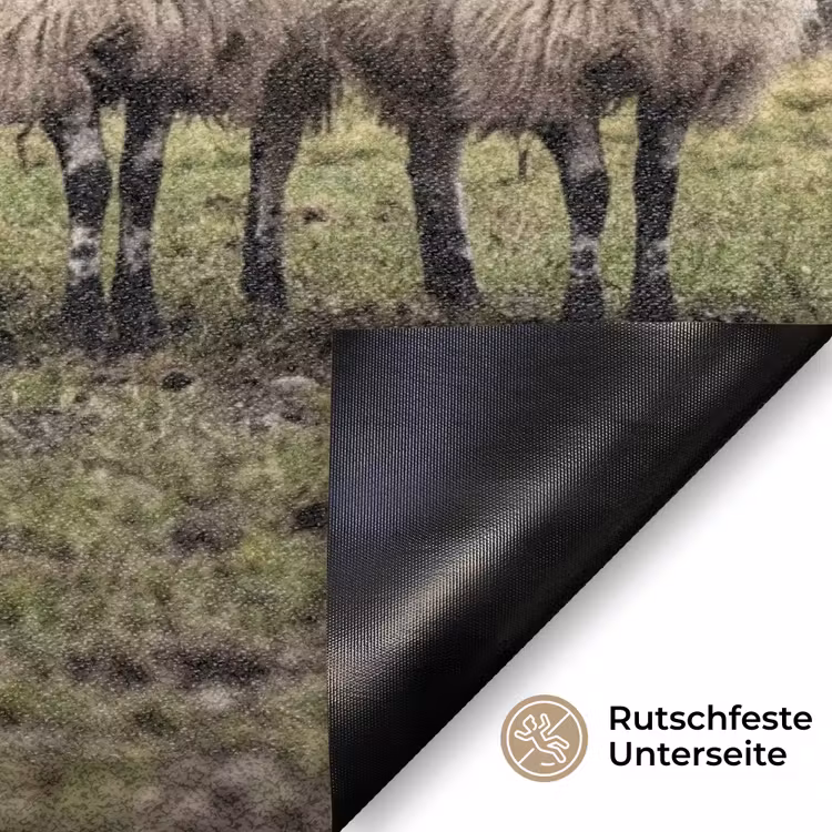 Schapen - Rij - Weide - Dieren - Platteland Deurmat klein -antislip_DE