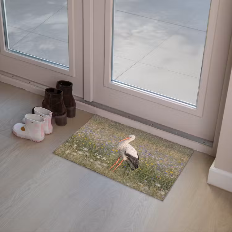 Ooienvaar - Bloemen - Weide - Kleurrijk Deurmat klein -sfeer3