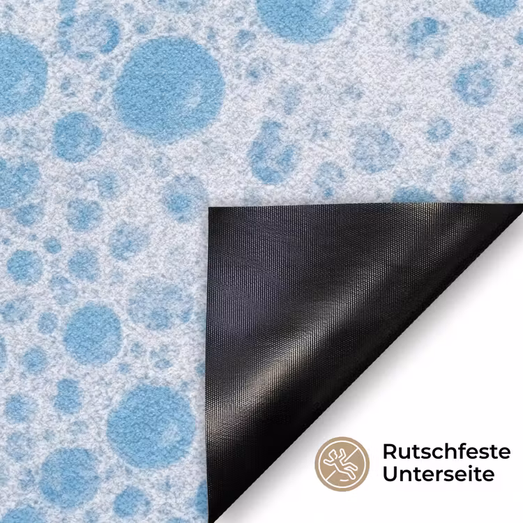 Schuim - Bubbels - Blauw Deurmat klein -antislip_DE