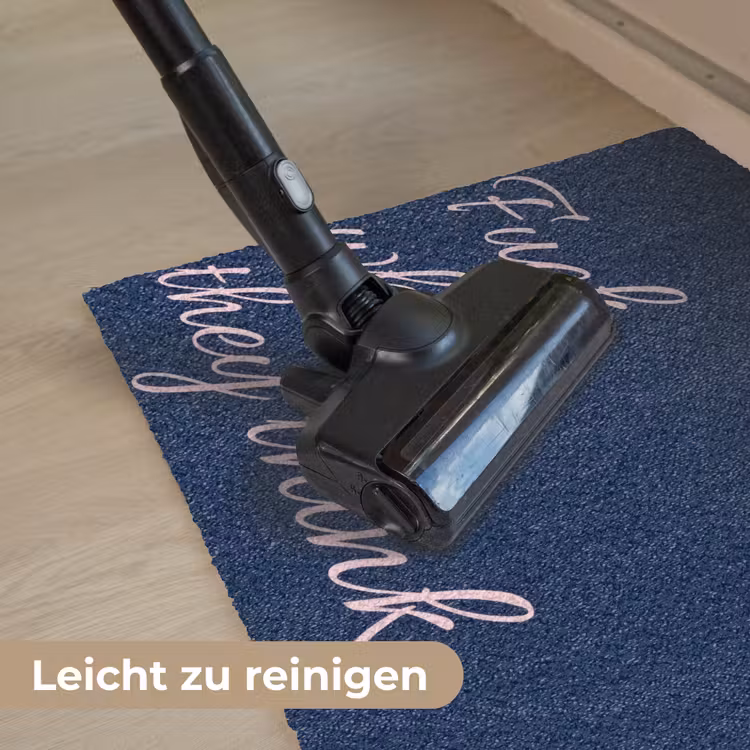 Fuck what they think - Blauw - Cursief Deurmat klein -reinigen_DE