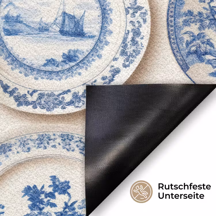 Borden - Bomen - Planten - Blauw Deurmat klein 898 -antislip_DE