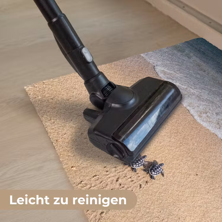 Schildpad - Jong - Strand - Oceaan - Blauw Deurmat klein -reinigen_DE