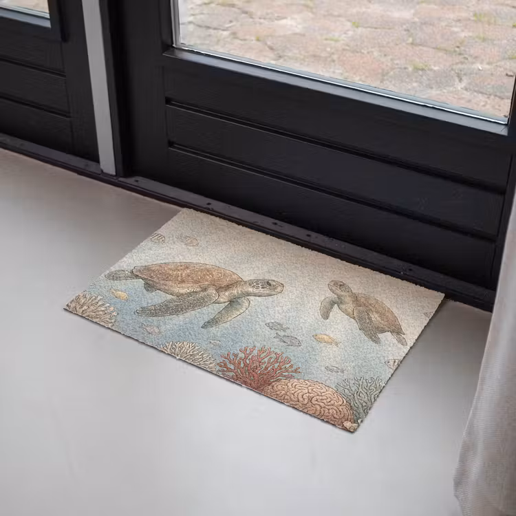 Schildpad - Onderwater - Natuur - Illustratie Deurmat klein -sfeer2