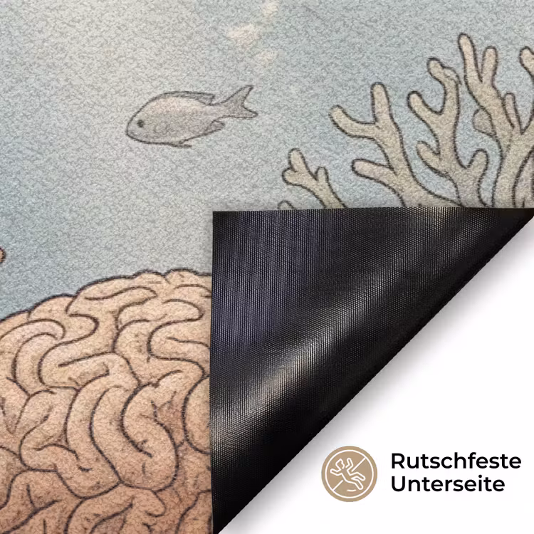 Schildpad - Onderwater - Natuur - Illustratie Deurmat klein -antislip_DE