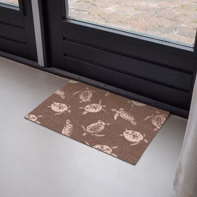 Schildpadden - Patroon - Bruin - Beige Deurmat klein -sfeer2