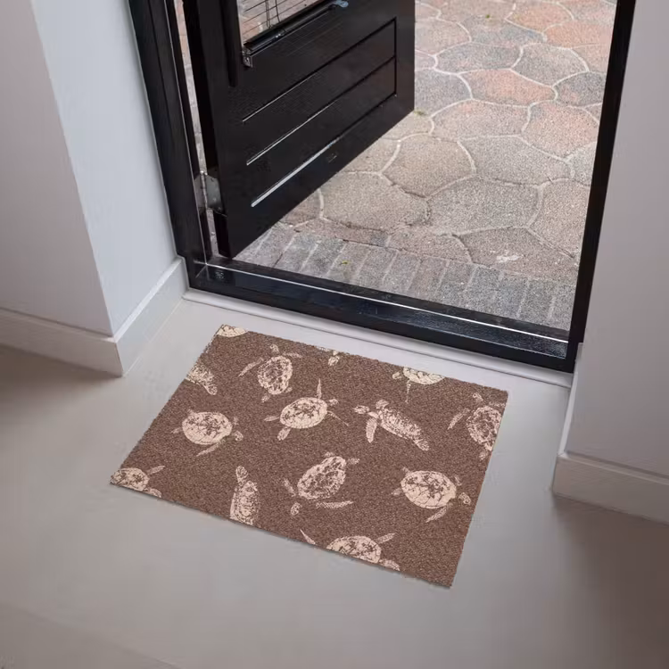 Schildpadden - Patroon - Bruin - Beige Deurmat klein -sfeer5