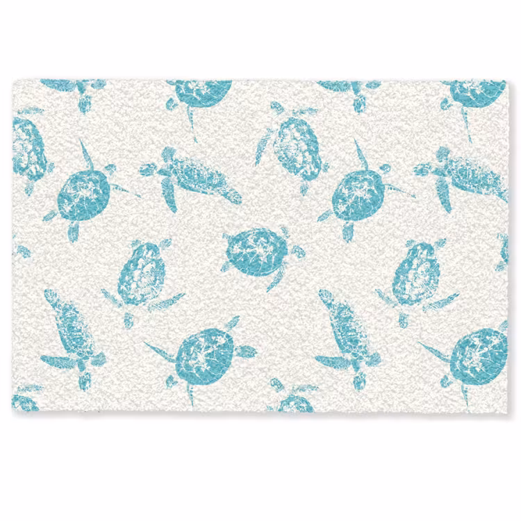 Schildpadden - Patroon - Wit - Blauw Deurmat klein -zkaufland3d