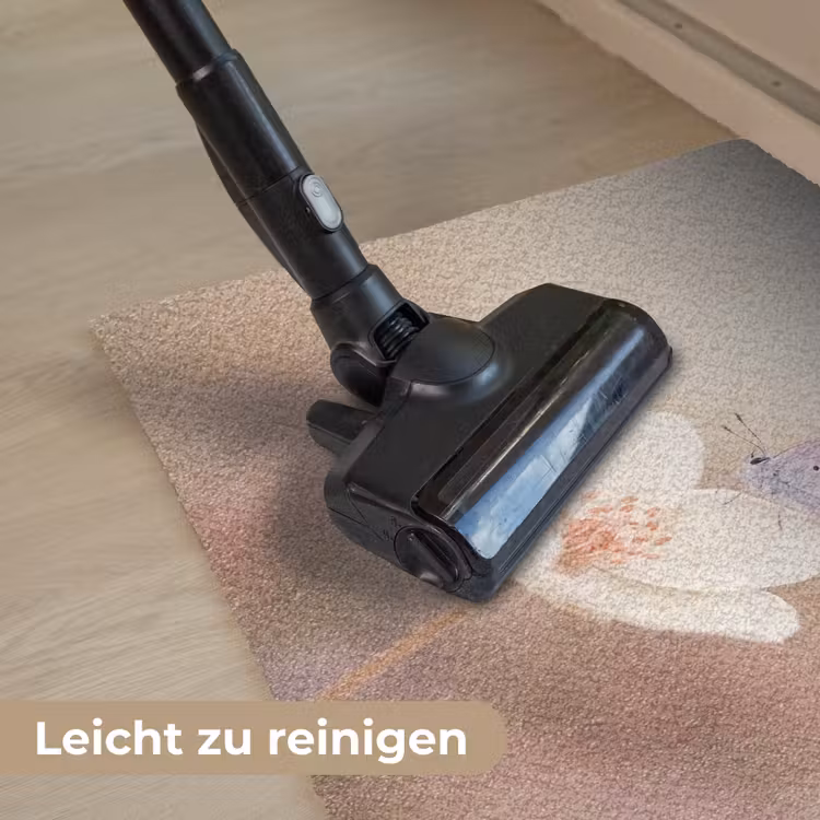 Vlinder - Bloem - Blauw Deurmat klein -reinigen_DE