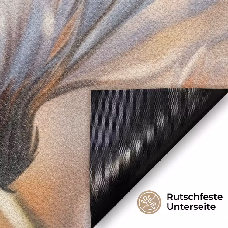 Vlinder - Bloem - Oranje Deurmat klein -antislip_DE