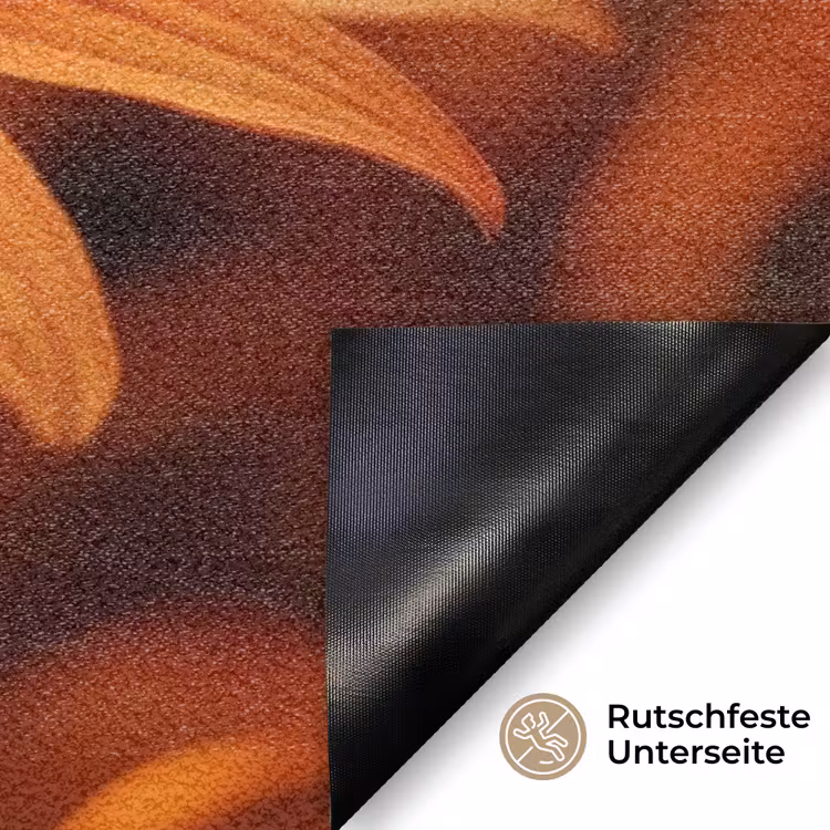 Vlinder - Bloemen - Oranje Deurmat klein -antislip_DE