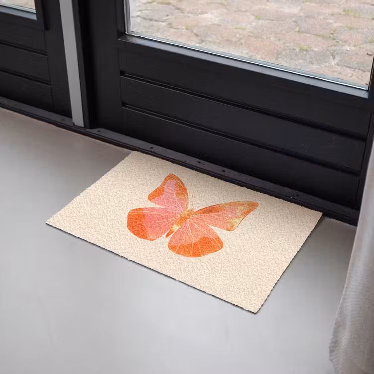 Vlinder - Minimalistisch - Roze Deurmat klein -sfeer2