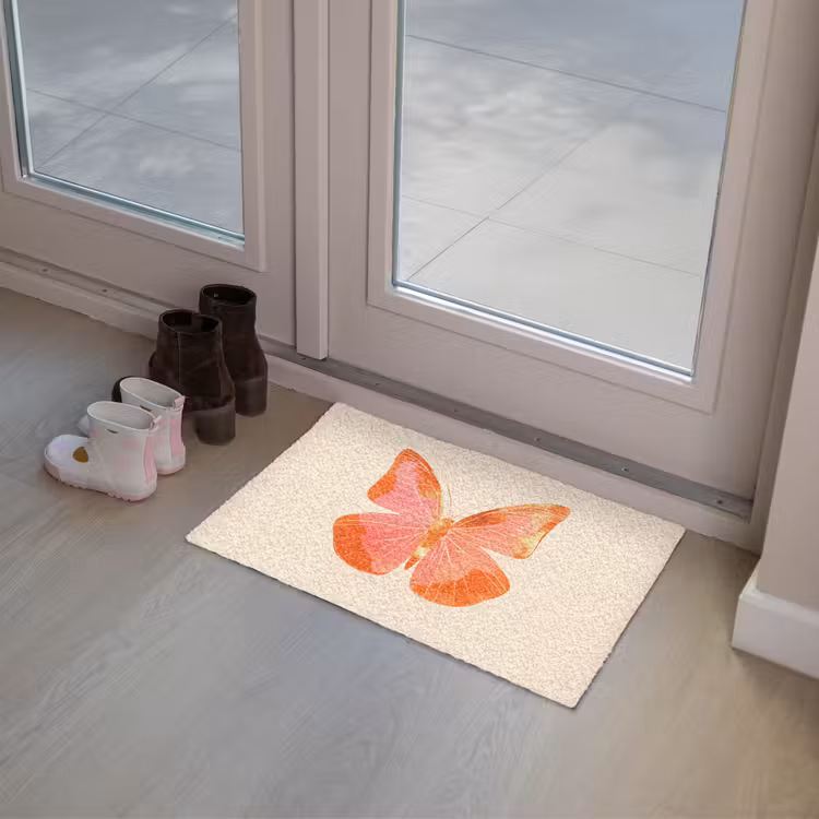 Vlinder - Minimalistisch - Roze Deurmat klein -sfeer3