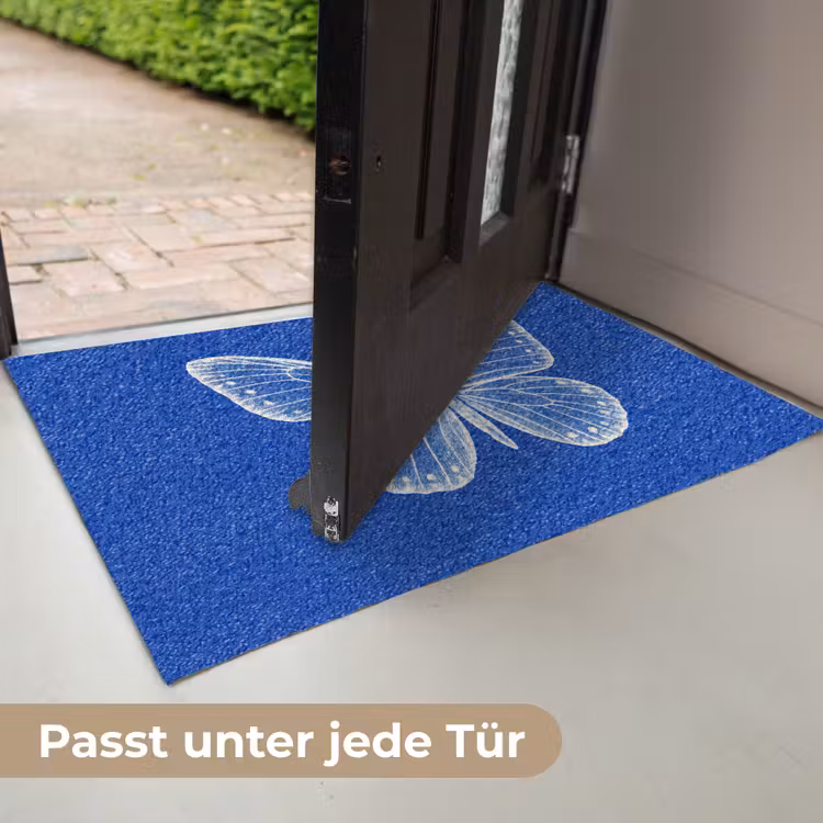 Vlinder - Wit - Getekend - Stippen Deurmat klein -USP_DE