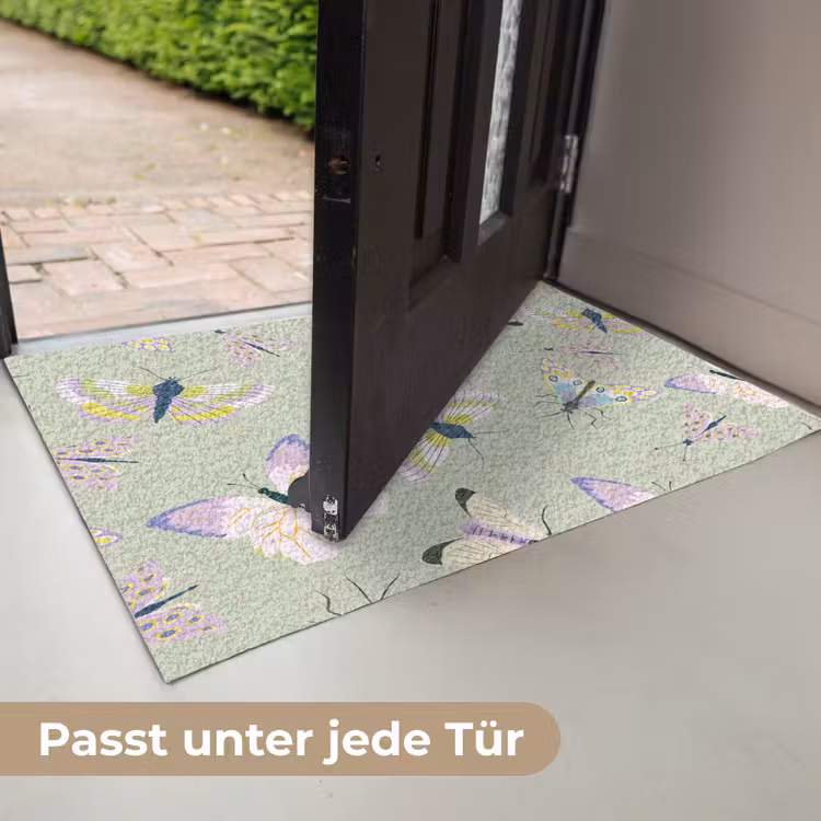 Vlinders - Insecten - Groen - Kleurrijk Deurmat klein -USP_DE