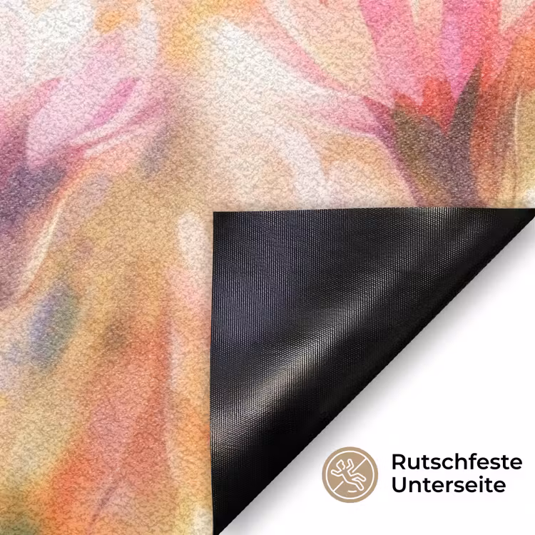 Vlinders - Oranje - Bloemen Deurmat klein -antislip_DE