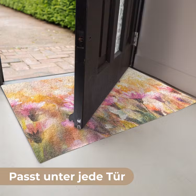Vlinders - Oranje - Bloemen Deurmat klein -USP_DE