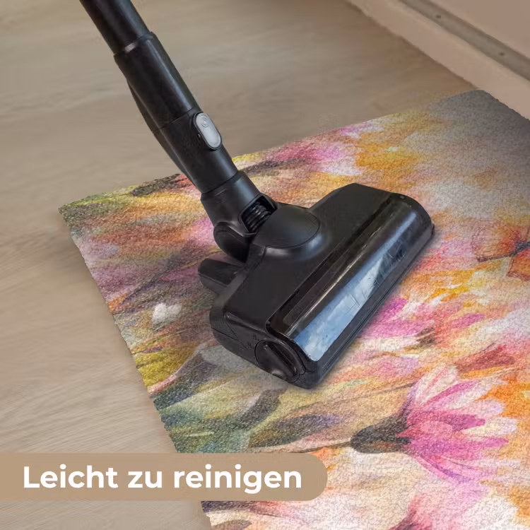 Vlinders - Oranje - Bloemen Deurmat klein -reinigen_DE