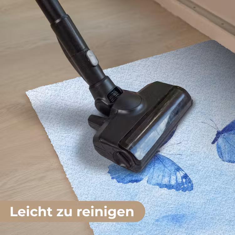 Vlinders - Sierlijk - Blauw Deurmat klein -reinigen_DE
