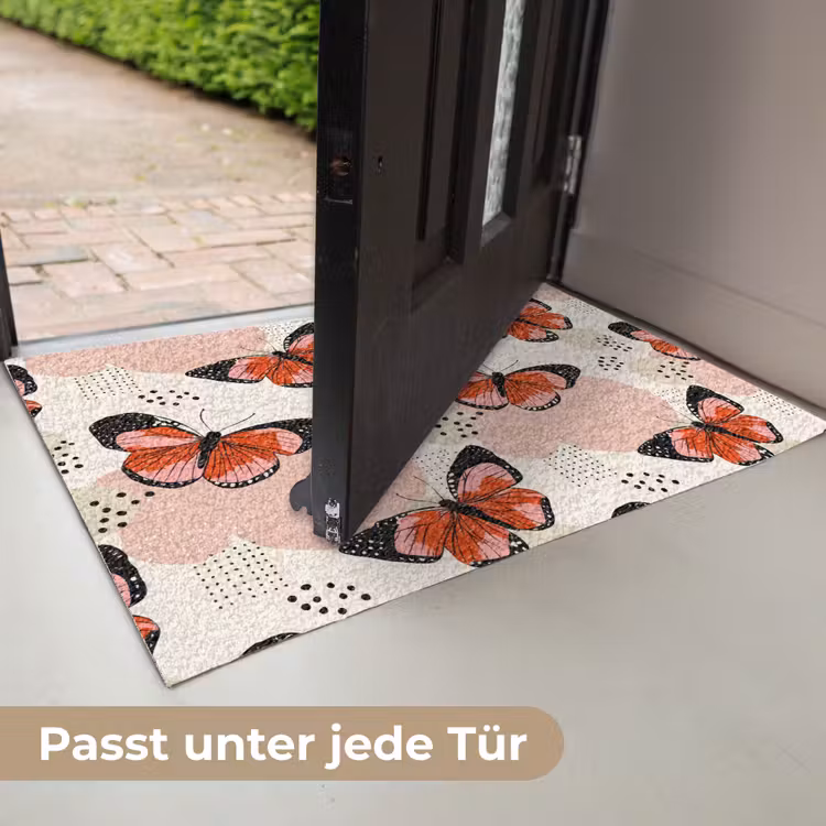 Vlinders - Retro - Kleurrijk Deurmat klein 898 -USP_DE