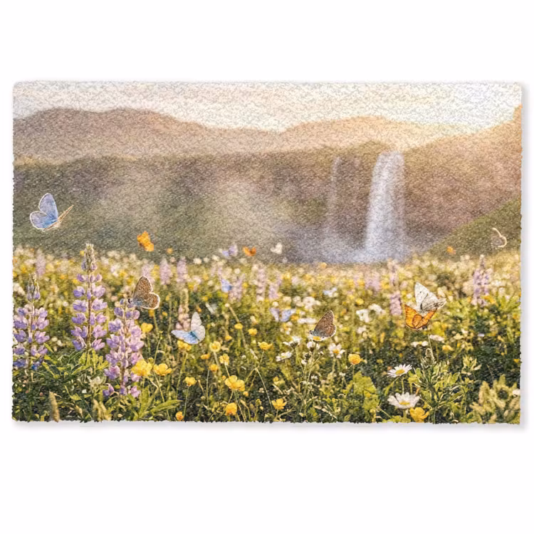 Vlinders - Waterval - Bloemenveld Deurmat klein -zkaufland3d