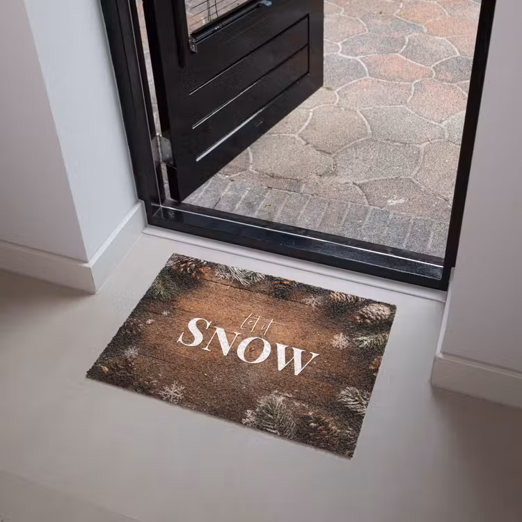 Sneeuw - Houtlook - Quote - Let it snow Deurmat klein -sfeer5