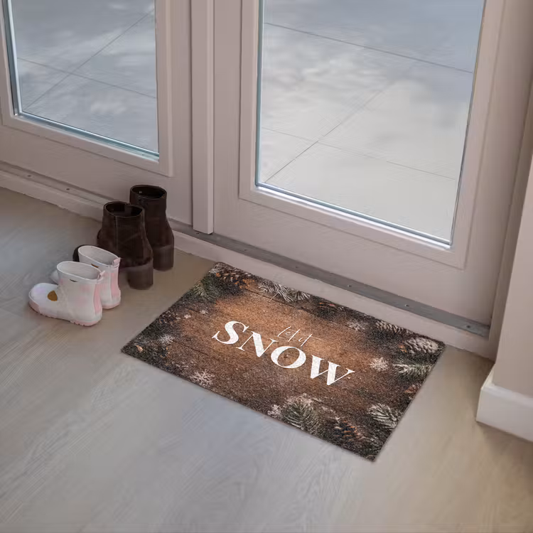 Sneeuw - Houtlook - Quote - Let it snow Deurmat klein -sfeer3