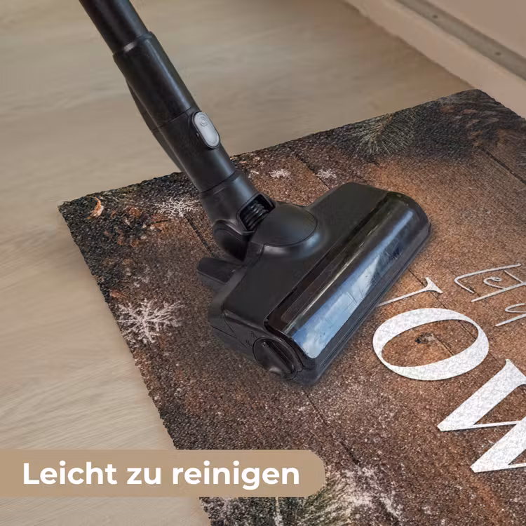 Sneeuw - Houtlook - Quote - Let it snow Deurmat klein -reinigen_DE