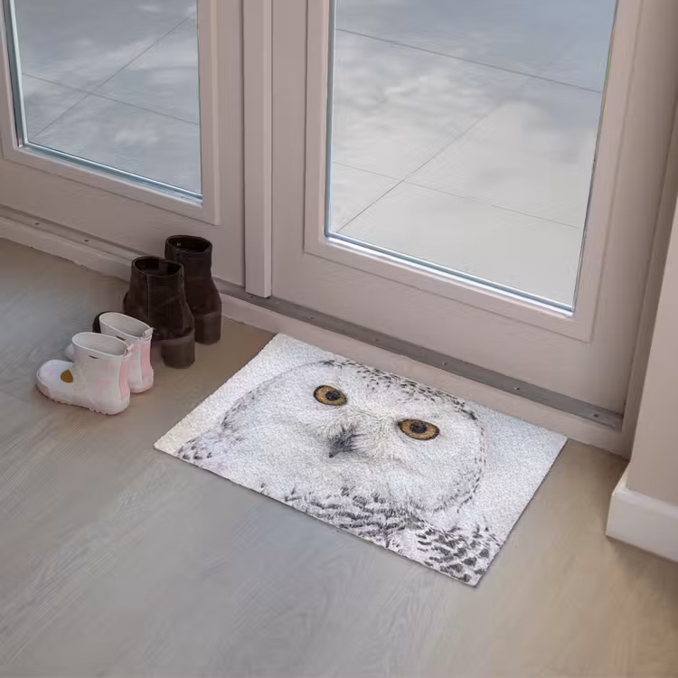 Sneeuwuil - Oog - Wildlife - Wit Deurmat klein -sfeer3