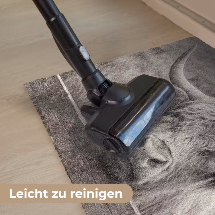 Schotse hooglander - Zwart - Wit - Hout Deurmat klein -reinigen_DE