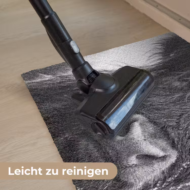 Schotse hooglander - Zwart - Wit - Sneeuwvlokken Deurmat klein -reinigen_DE
