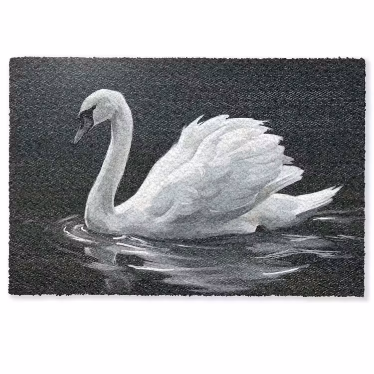 Zwaan - Water - Natuur - Realistisch - Wit Deurmat klein -zkaufland3d