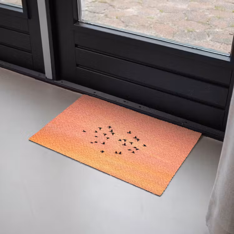Zwerm - Vogels - Oranje Deurmat klein -sfeer2