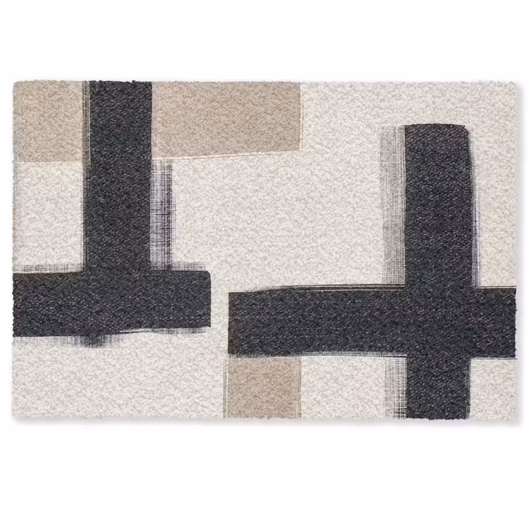 Zwart - Abstract - Japandi Deurmat klein -zkaufland3d