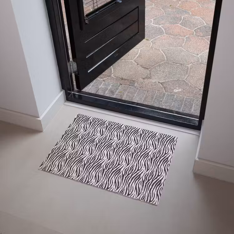 Zwart - Wit - Zebra - Patroon Deurmat klein 898 -sfeer5