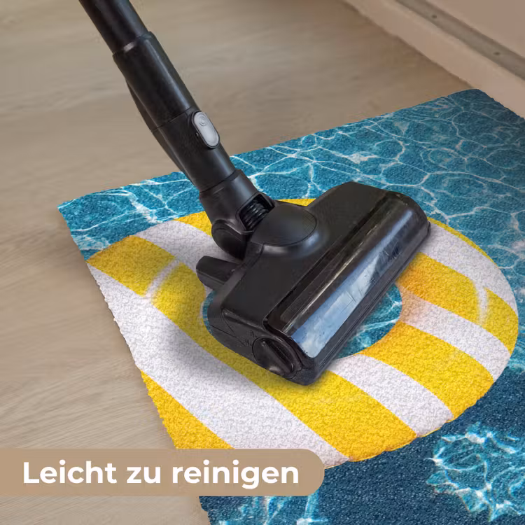 Fußmatte - Schwimmbad – Schwimmringe – Sommer – Gelb – Blau - Zwembad - Zwembanden - Zomer - Geel - Blauw Deurmat klein