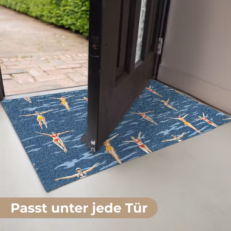 Zwemsters- Retro - Blauw Deurmat klein 898 -USP_DE