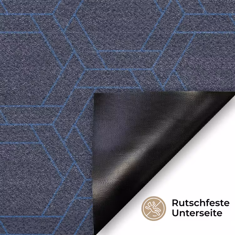 Hexagon - Patroon - Blauw Deurmat klein 898 -antislip_DE