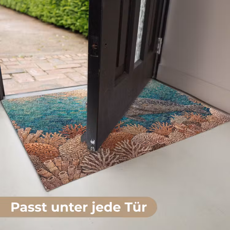 Zeehond - Mozaïek - Onderwater - Dieren - Blauw Deurmat klein -USP_DE