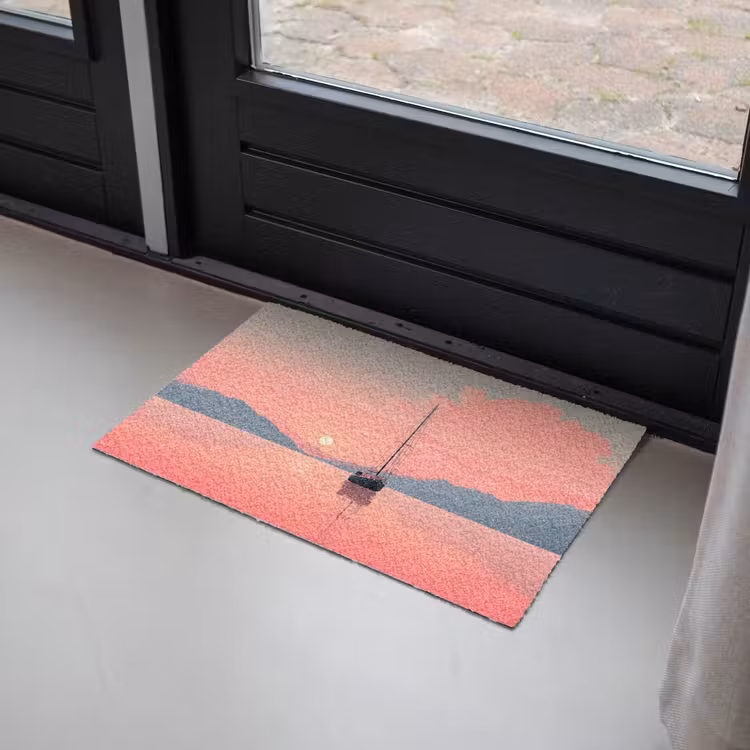 Zeilboot - Roze zee - Zonsondergang - Bergen Deurmat klein -sfeer2