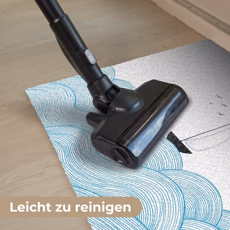 Zeilboot - Golven - Zee - Illustratie - Blauw Deurmat klein -reinigen_DE
