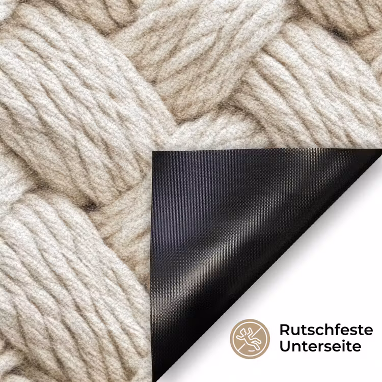 Touw - Gebreid - Beige Deurmat klein 898 -antislip_DE