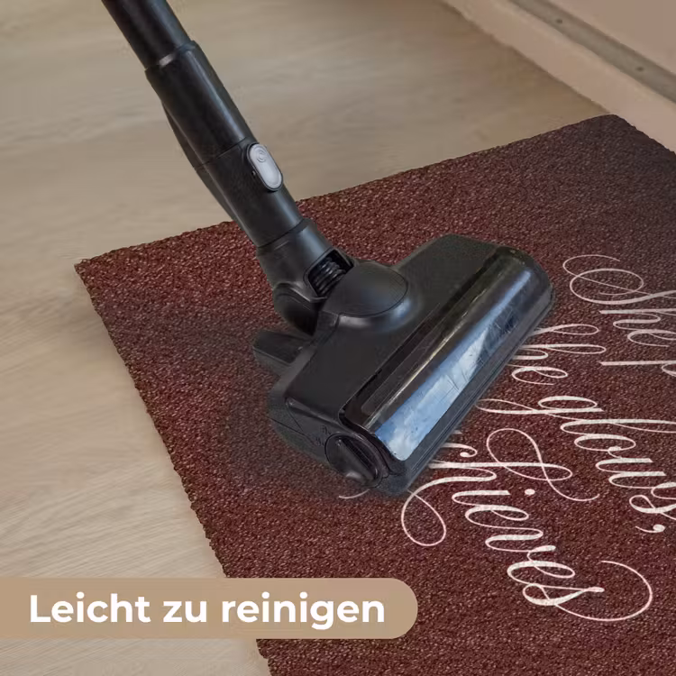 She plans she glows she achieves - Rood - Cursief Deurmat klein -reinigen_DE